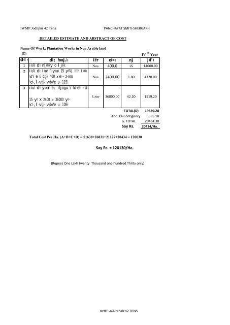 TENA - Directorate of Watershed and Soil Conservation, Rajasthan ...