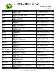 LISTA DE MÚSICAS - Videokê Casa Verde