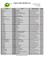 LISTA DE MÚSICAS - Videokê Casa Verde