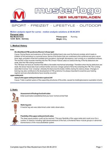 MOTIONQUEST Professional sample report as PDF - currex