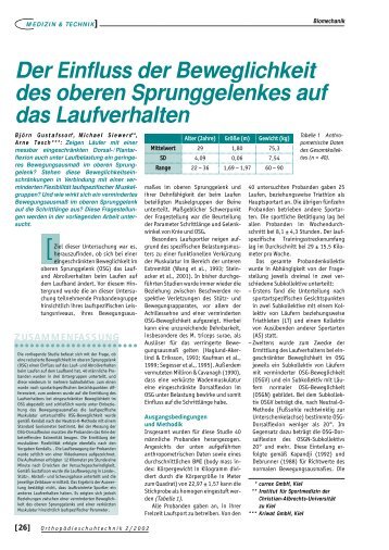 Der Einfluss der Beweglichkeit des oberen Sprunggelenkes ... - currex