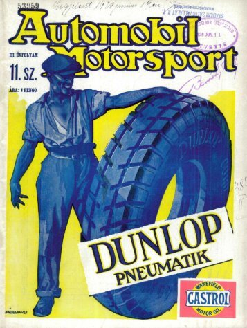 Automobil motorsport 1928 3. évfolyam 11. szám - EPA