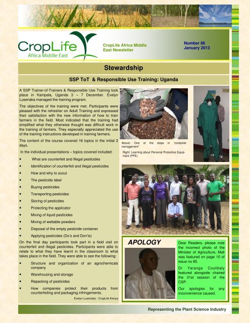 Newsletter January 2013 - CropLife Africa Middle East