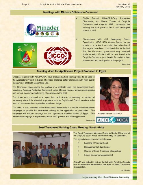 Newsletter January 2013 - CropLife Africa Middle East