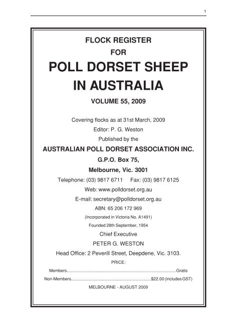 2009 flock register vol 55.pdf - Australian Poll Dorset Association Inc