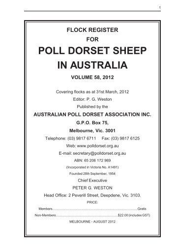 2012 flock register vol 58.pdf - Australian Poll Dorset Association Inc