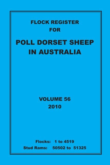 poll dorset sheep in australia - Australian Poll Dorset Association Inc