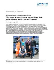 Vier neue Auszubildende unterstützen das aufstrebende ... - CuxPort