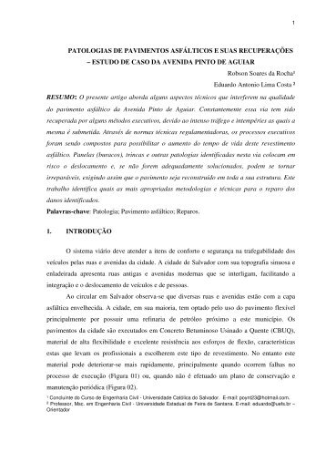 patologias de pavimentos asfálticos e suas recuperações - UCSAL