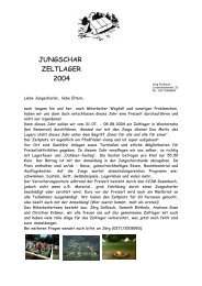 JUNGSCHAR ZELTLAGER 2004 - CVJM Gosenbach eV