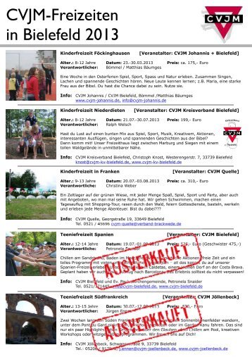 Download neuer Sammelprospekt (01 / 2013) - CVJM Kreisverband ...