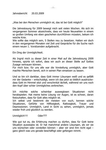 Jahresbericht vom 20 03 2009 - CVJM Rechtenbach