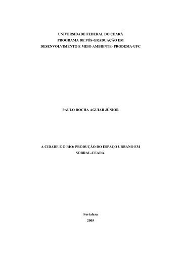 universidade federal do ceará programa de pós ... - Prodema - UFC