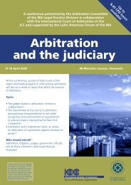 Arbitration and the judiciary - International Bar Association