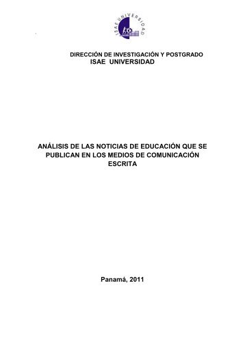 Análisis de las noticias sobre Educación en los - ISAE Universidad