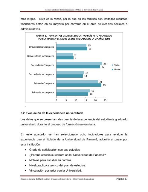 Inserción Laboral de los Graduados de la Universidad de Panamá ...