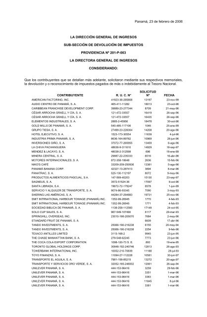 LA DIRECCIN GENERAL DE INGRESOS - Dirección General de ...