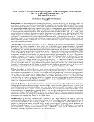 Link to Participant Bio Statements - University of Wisconsin Law ...