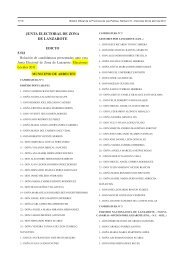 Candidaturas presentadas a los Ayuntamientos de Lanzarote para ...