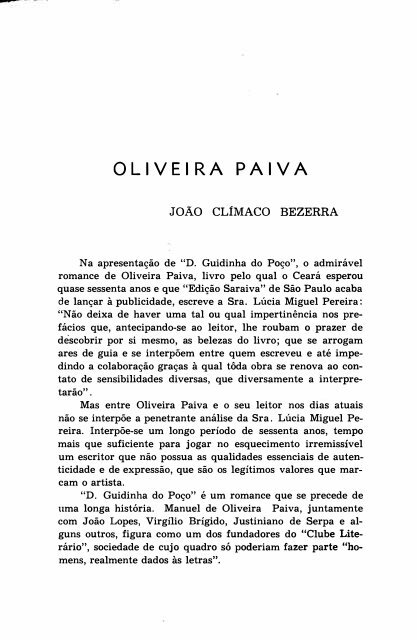 Oliveira Paiva - João Climaco Bezerra - Portal da História do Ceará