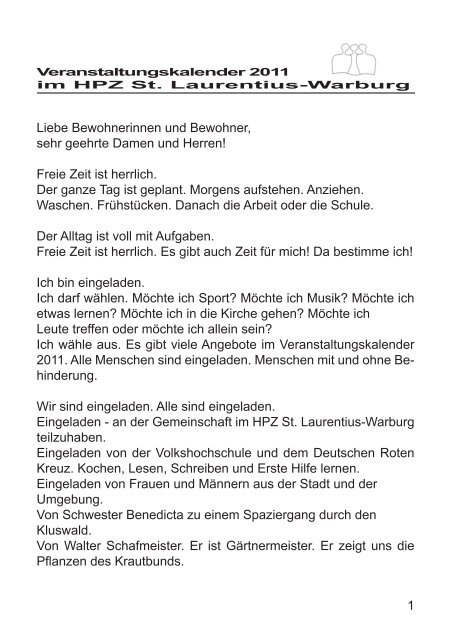 MacHt Mit! 2011 Veranstaltungskalender - Caritas Wohn