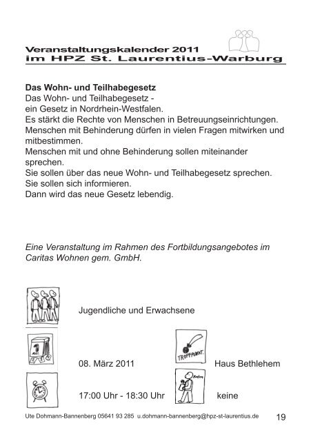 MacHt Mit! 2011 Veranstaltungskalender - Caritas Wohn