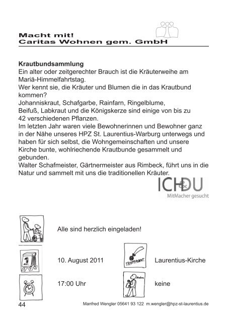 MacHt Mit! 2011 Veranstaltungskalender - Caritas Wohn