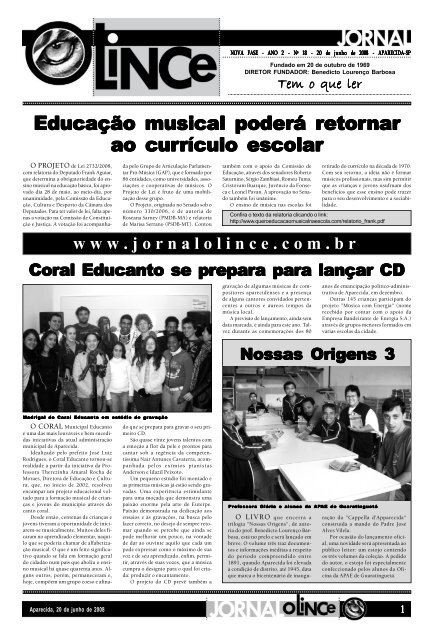 o lince 01 - Jornal O Lince