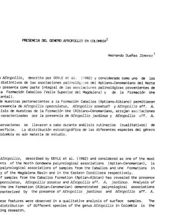 Hernando Duenas Jimenez 1 RESLH:N El género Afropollis ... - USP