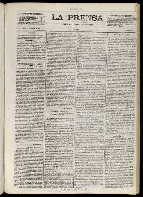 político literario y de noticias, 10 de abril de 1873, nº620