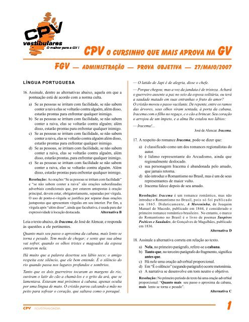 CPVO cursinho que mais aprova na GV