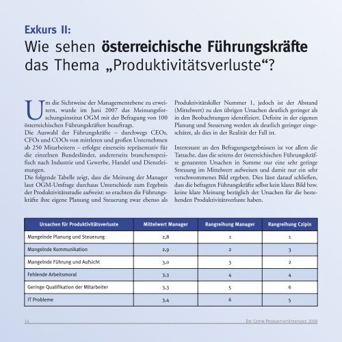 Czipin Produktivitätsstudie 2008/09