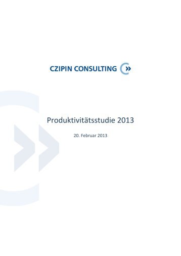 Produktivitätsstudie 2013 - Czipin