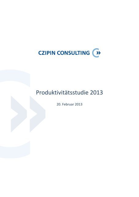Produktivitätsstudie 2013 - Czipin