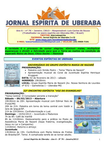 Janeiro de 2013 - Jornal Espírita de Uberaba