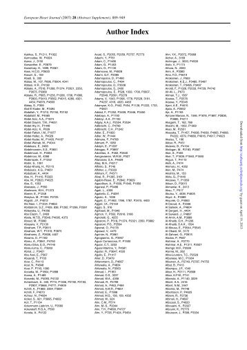 Author Index - European Heart Journal