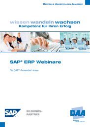 Download Broschüre SAP Webinare für Anwender/-innen - DAA Berlin