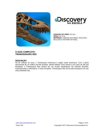 O GUIA COMPLETO: TIRANOSSAURO REX - Discovery na Escola