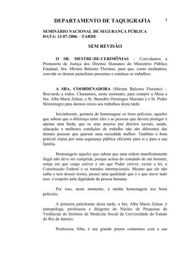 departamento de taquigrafia - Assembléia Legislativa