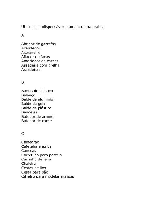 Baixar PDF: Utensílios de cozinha.doc - Sabores de Mato Grosso