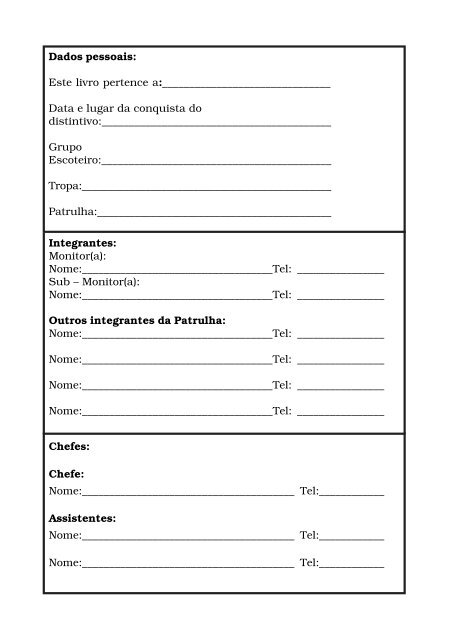 Manual para a Segunda Classe.