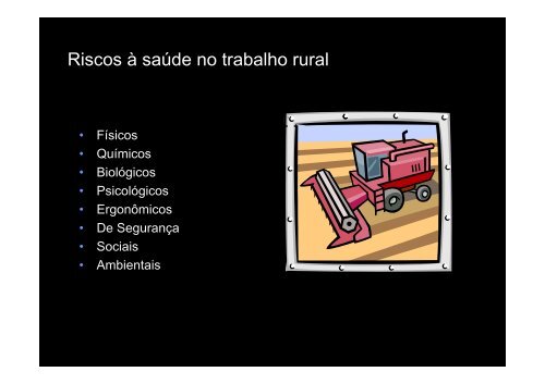 Riscos no setor de alimentação e trabalho rural - SimuCAD