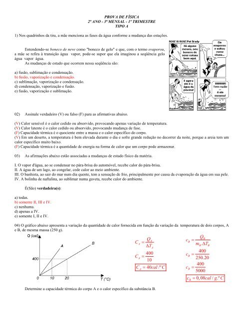 PROVA DE FSICA - Sistema de Ensino Energia