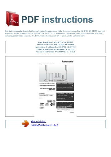 Ghid de utilizare PANASONIC SC-HT535 - PDF INSTRUCTIONS ...