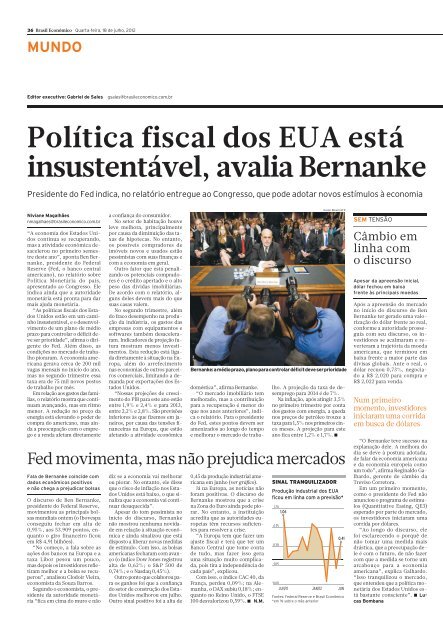 Ben Bernanke alerta que situação fiscal dos EUA é - Brasil ...