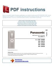 Ghid de utilizare PANASONIC RR-US450 - PDF INSTRUCTIONS ...