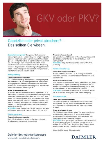 Gesetzlich oder privat? - Daimler BKK