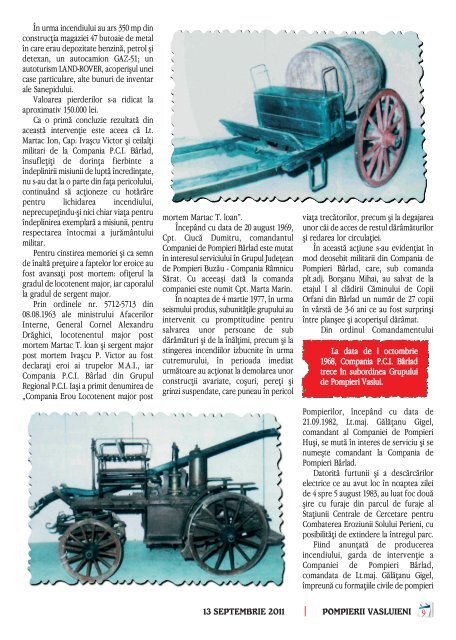 Revista "Pompierii Vasluieni" anul 2011 în format pdf - ISU Vaslui