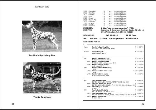 DVD-Zuchtbuch 2012 - Dalmatiner Verein Deutschland