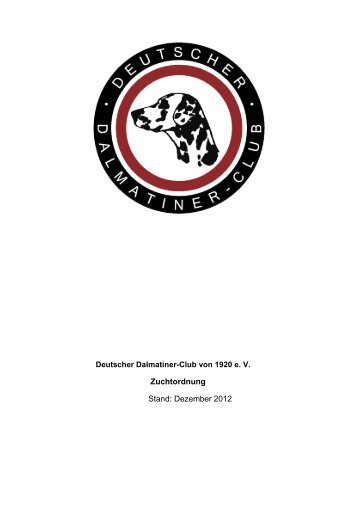 Zuchtordnung - Deutscher Dalmatiner Club von 1920 eV